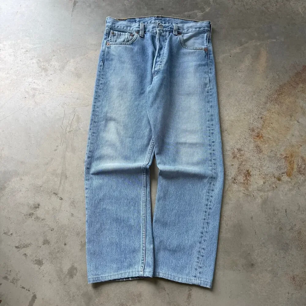 Vintage 90’s Levi’s 501 Straight Leg Retro Blue Jeans Size 29x27 Made in USA